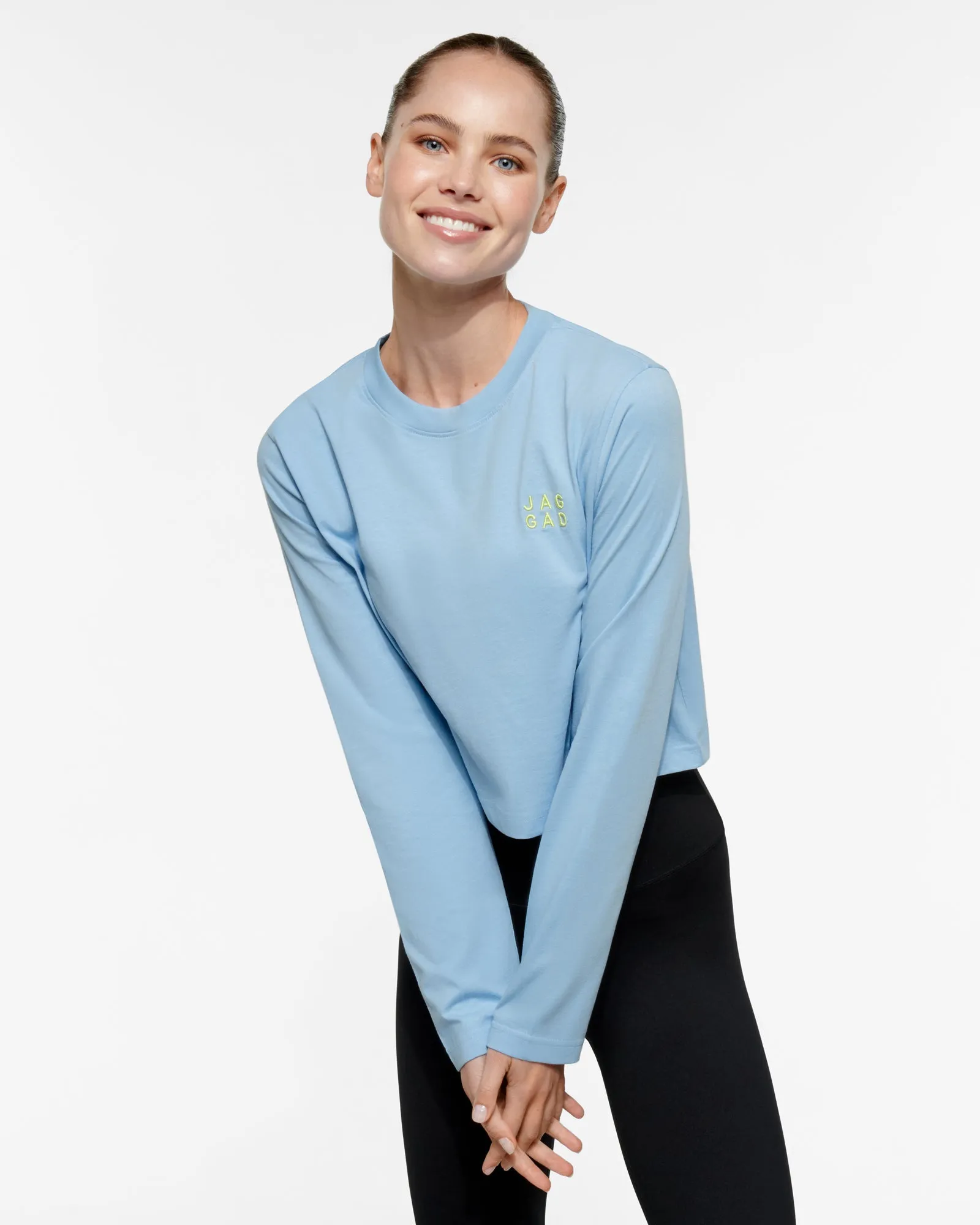 STAPLE CROP LONG SLEEVE TEE SKY BLUE