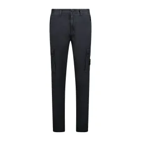 Stone Island Badge Cotton Cargo Trousers Black