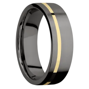 Tantalum Noir with Bead , Bead Finish and 14K Yellow Gold Inlay