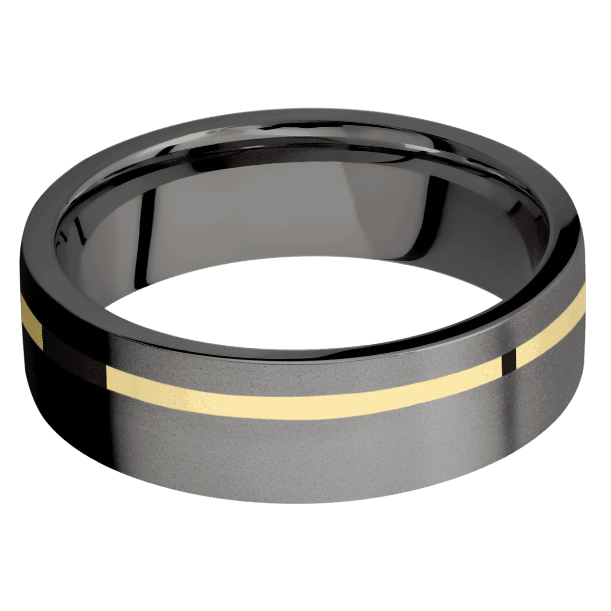 Tantalum Noir with Bead , Bead Finish and 14K Yellow Gold Inlay