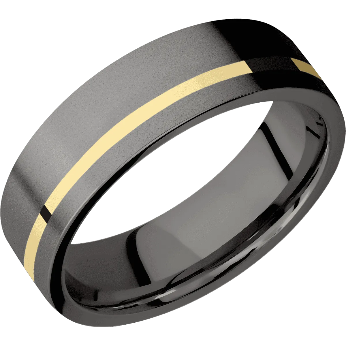 Tantalum Noir with Bead , Bead Finish and 14K Yellow Gold Inlay