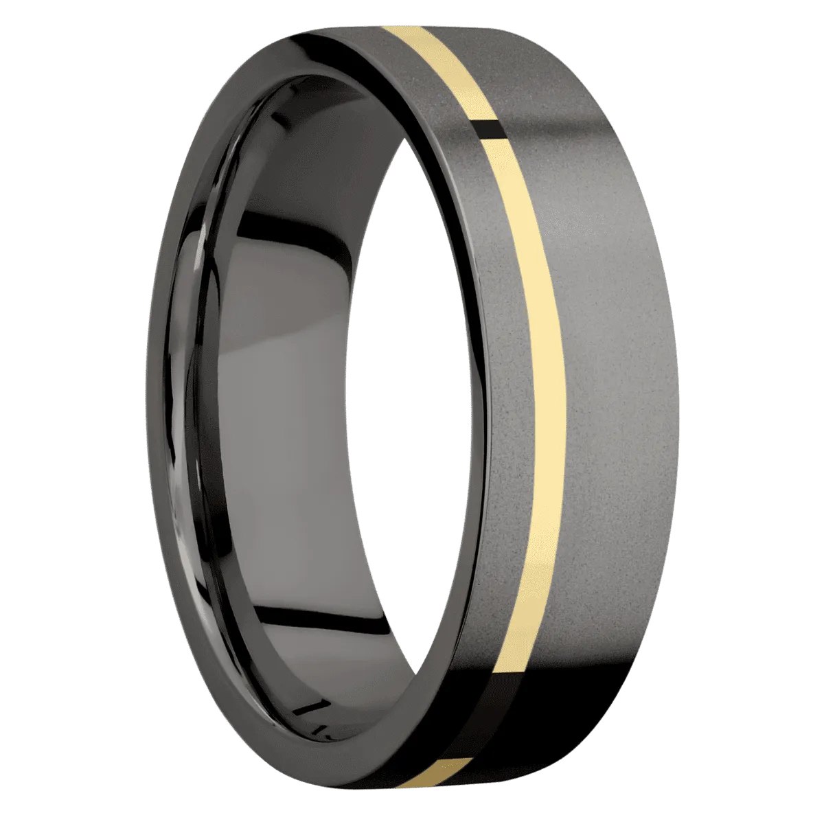 Tantalum Noir with Bead , Bead Finish and 14K Yellow Gold Inlay