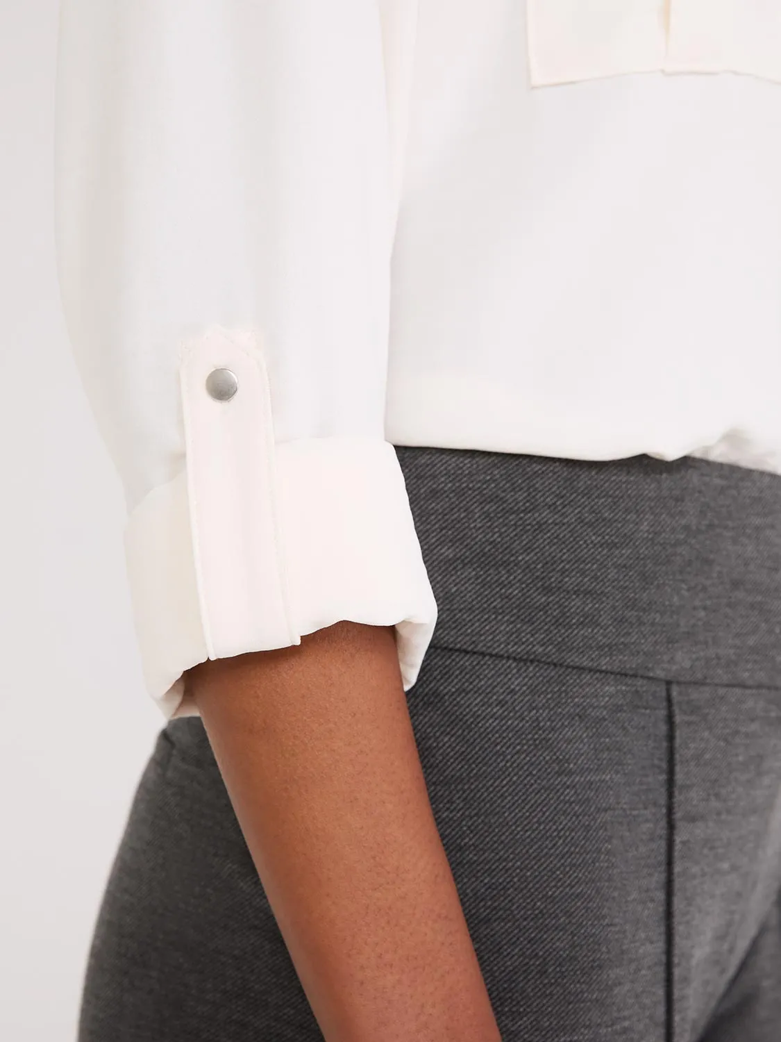 Textured Utility Pocket Blouse