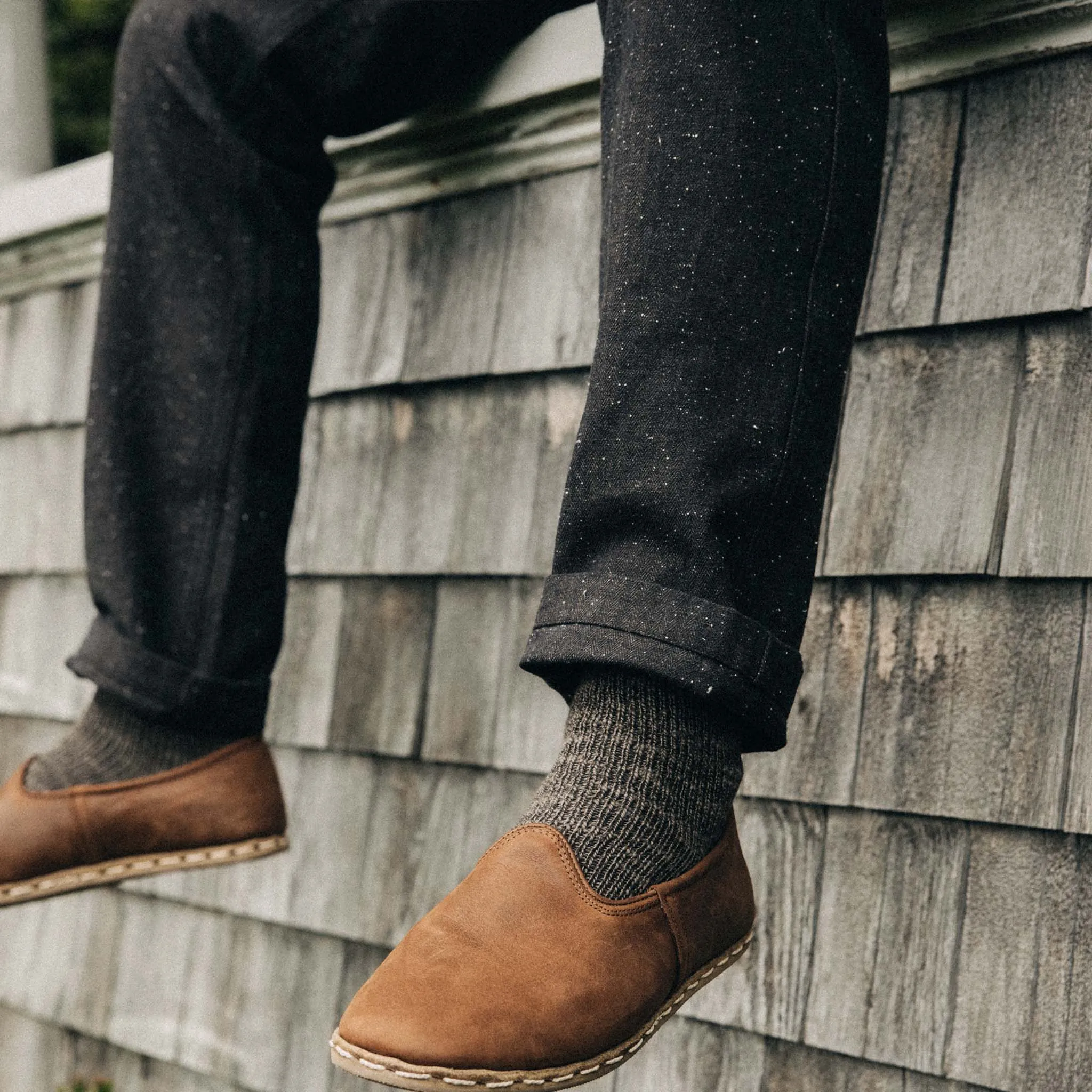 The Carnegie Pant in Peat Nep Herringbone