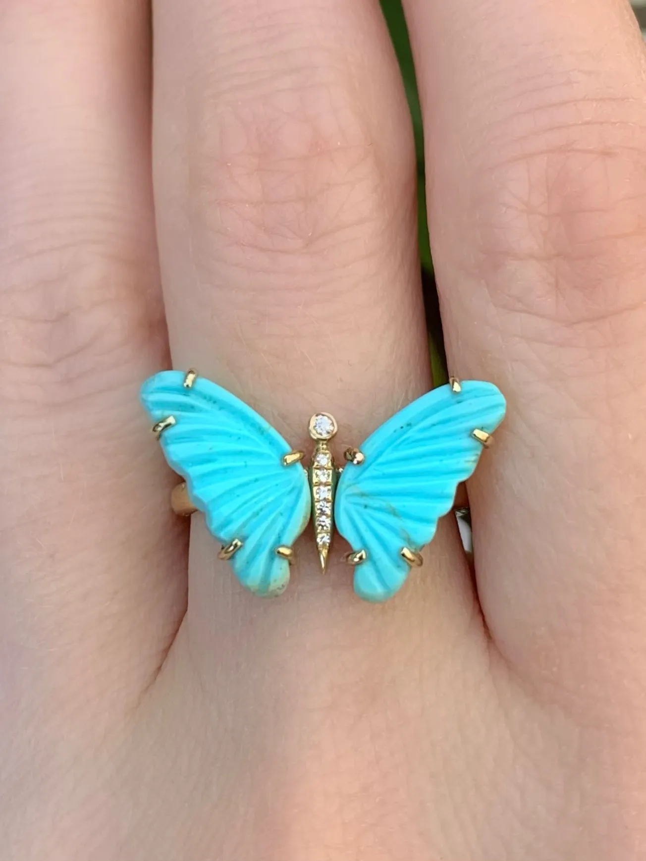 Turquoise Butterfly Ring