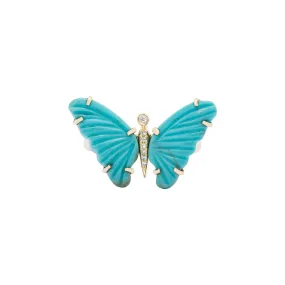 Turquoise Butterfly Ring