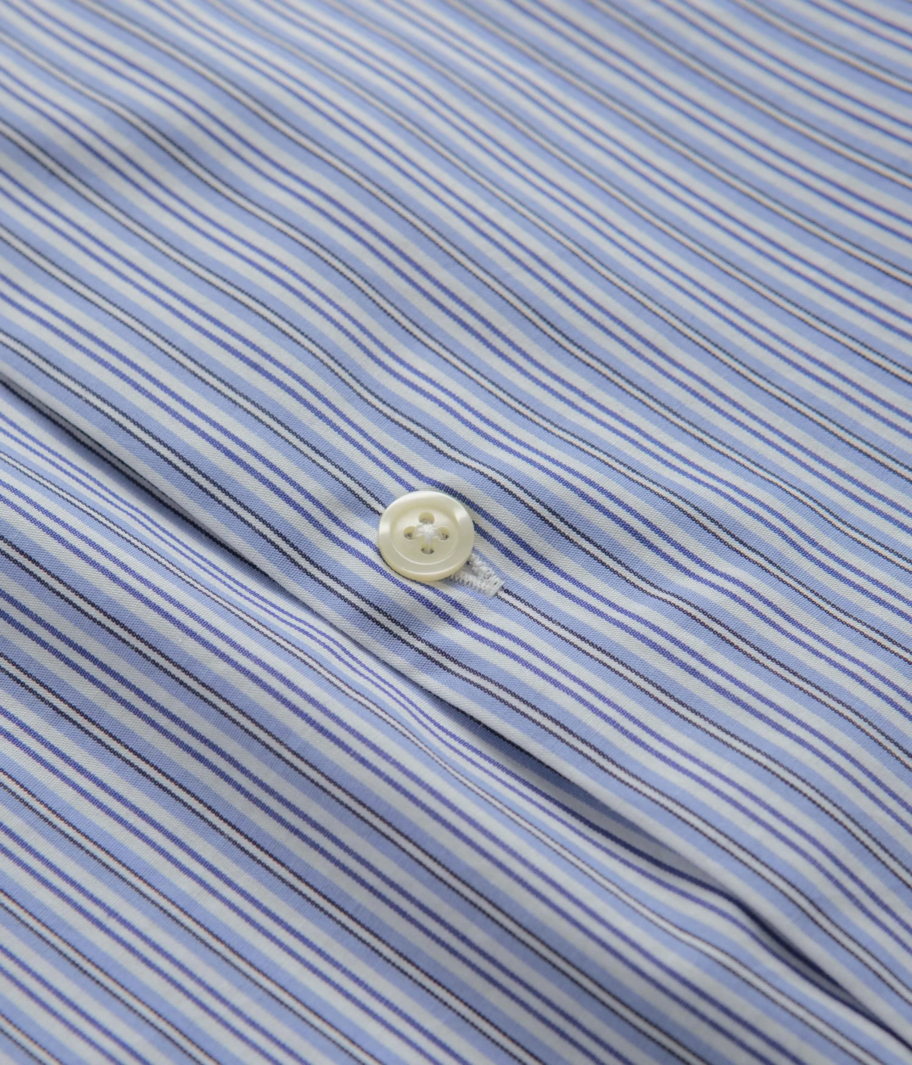 Universal Works Square Pocket Shirt - Blue / Navy Stripe