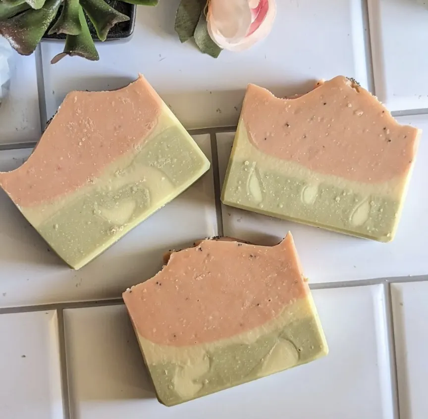 Watermelon Goat Milk Soap-5 oz- Rose and Green Clay-Watery Melon & Freesia Natural Fragrance