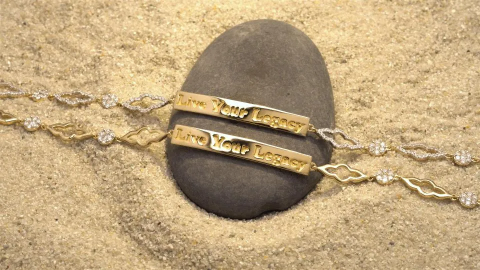 Yellow Gold White Diamond Live Your Legacy Eternal Bracelet