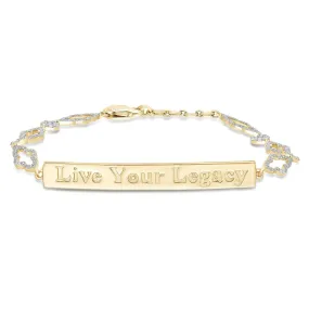 Yellow Gold White Diamond Live Your Legacy Eternal Bracelet