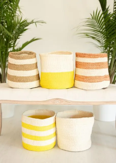 Yellow Sisal Basket