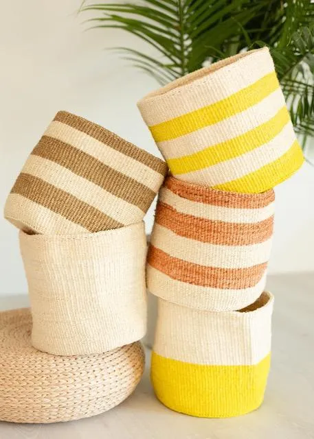 Yellow Sisal Basket