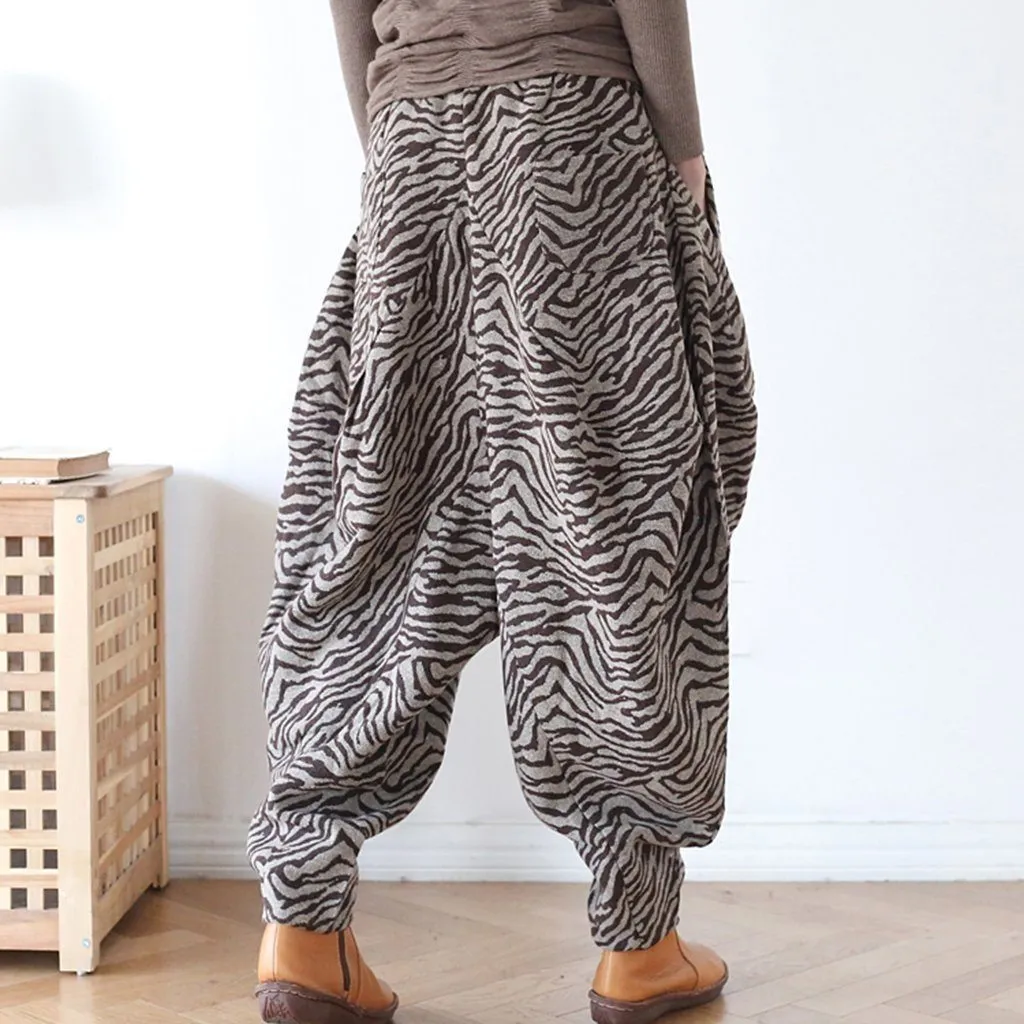 Zebra Stripes Velvet Pants