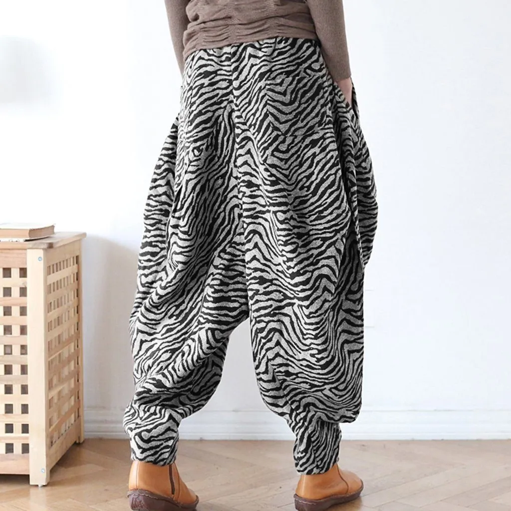 Zebra Stripes Velvet Pants