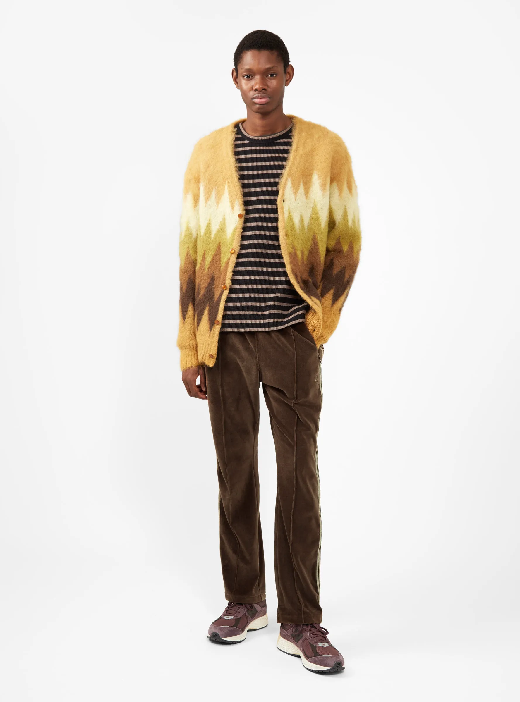 Zigzag Mohair Cardigan Yellow